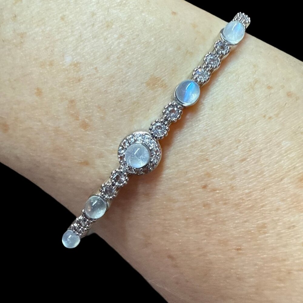 Bracelet Labradorite dainty bangle gemstone jewelry fashion accessories gift new